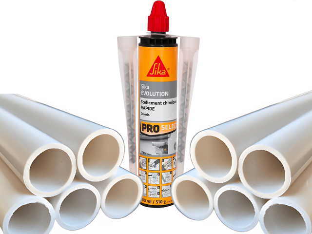 SECURIPOOL WOOD installation kit Ø16mm with 10 tubes L50cm + epoxy