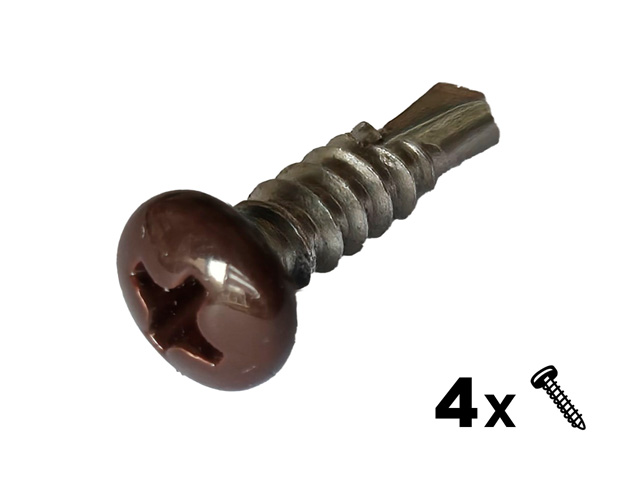 Set of 4 Chocolate stainless steel screws SECURIPOOL barrier